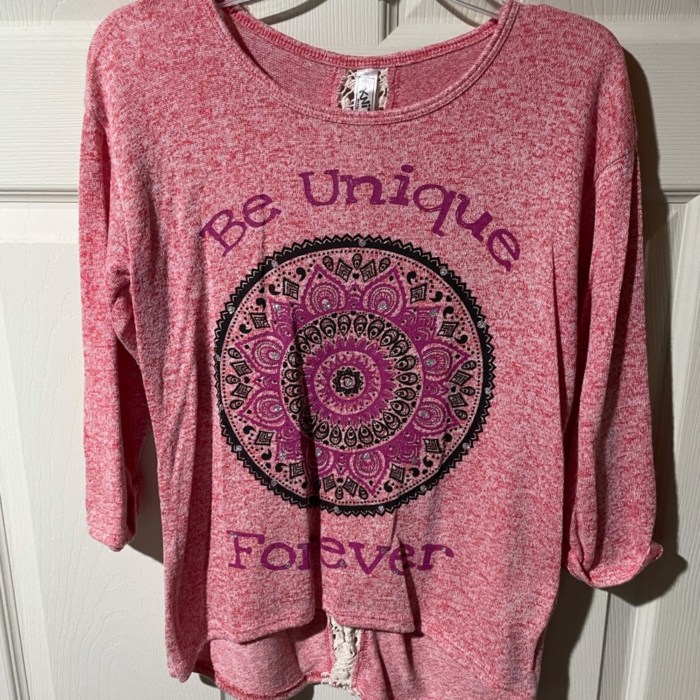 Girls 3/4 sleeve with lace back